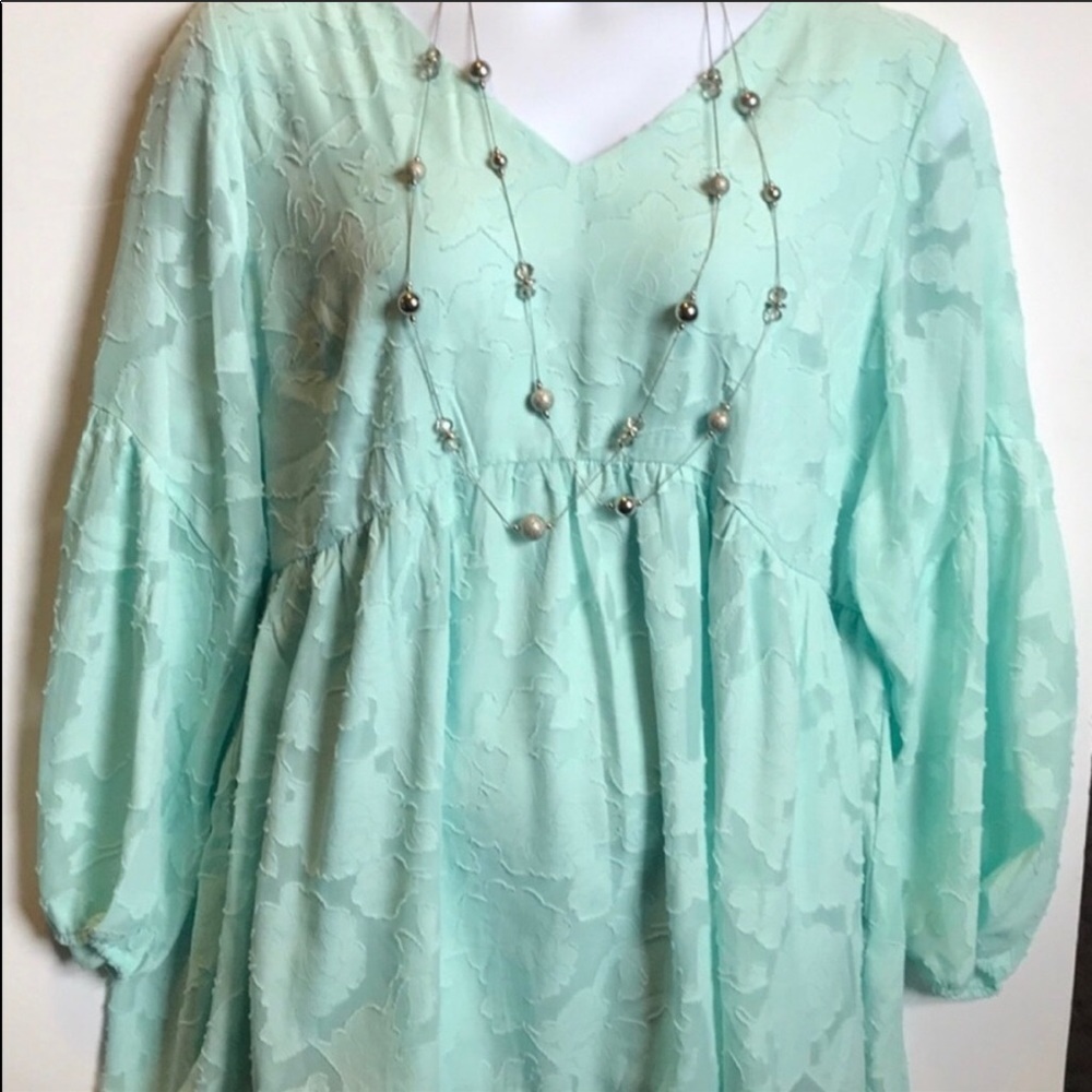 Mint green baby doll top